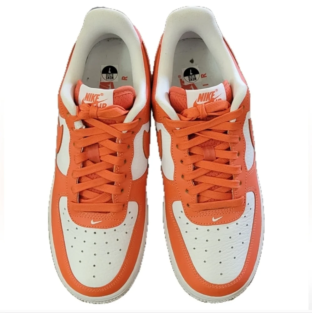 Nike Air Force 1 Orange and White Sneakers Size Mens 7